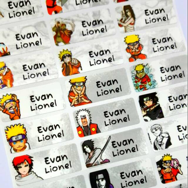 

Label nama anti air stiker waterproof Naruto