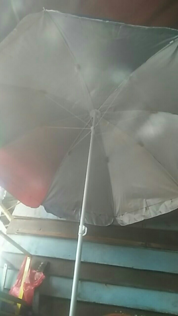 Payung Tenda Pantai 210cm Pelangi - Silver Anti-uv, Payung Besar Untuk Jualan Dagang Pkl