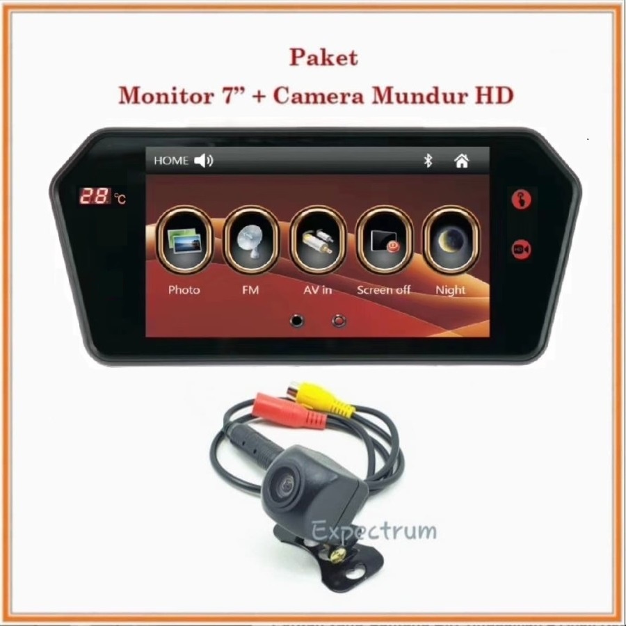 Monitor Mirror TFT Parking 7&quot; MP5 - PAKET Kc Spion Mbl &amp; Kamera CCD HD