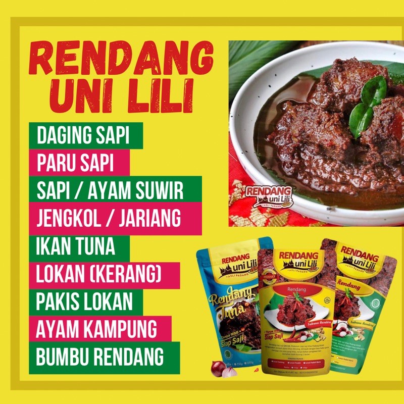 

Rendang Padang Uni Lili ASLI Ready Jakarta