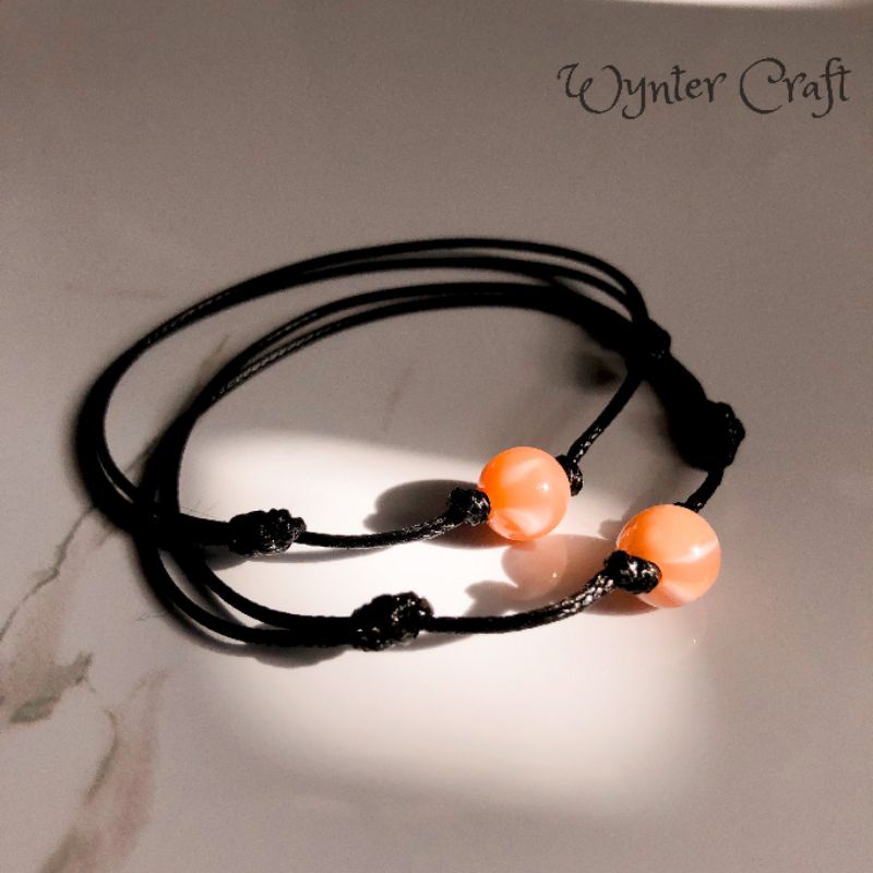 WA141 Moon Bracelet Tali Hitam Waterproof Unisex by Wynter Craft