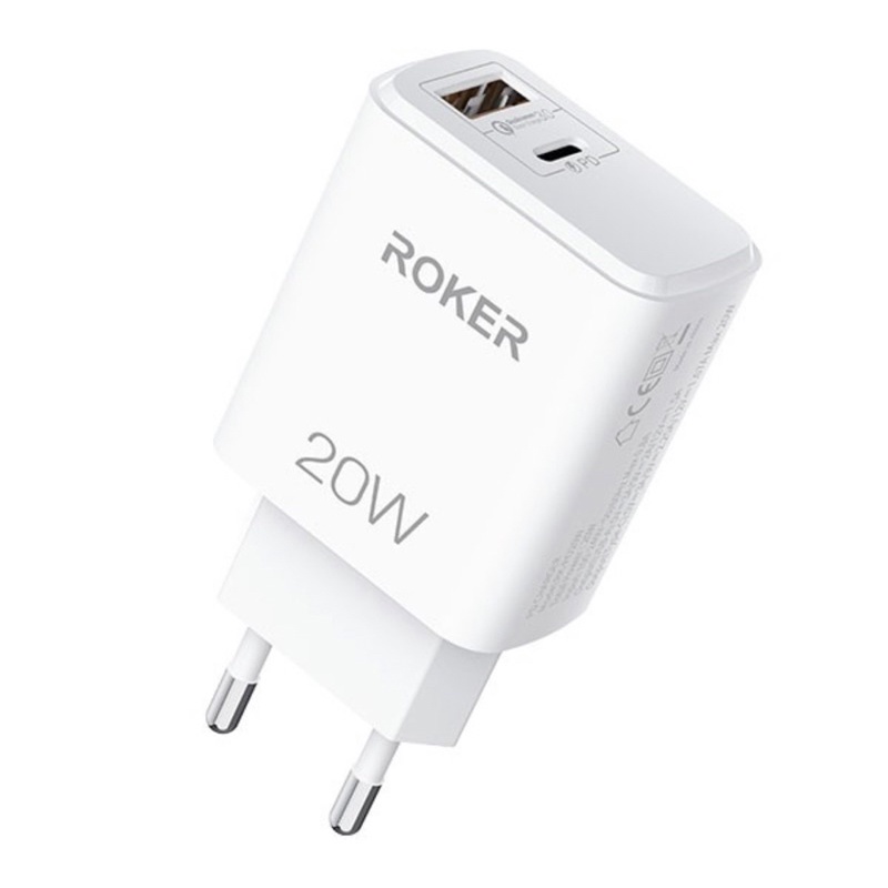 CHARGER - TC ROKER ROCKY PD 20W + QC 3.0 FAST CHARGING RK-PO20W