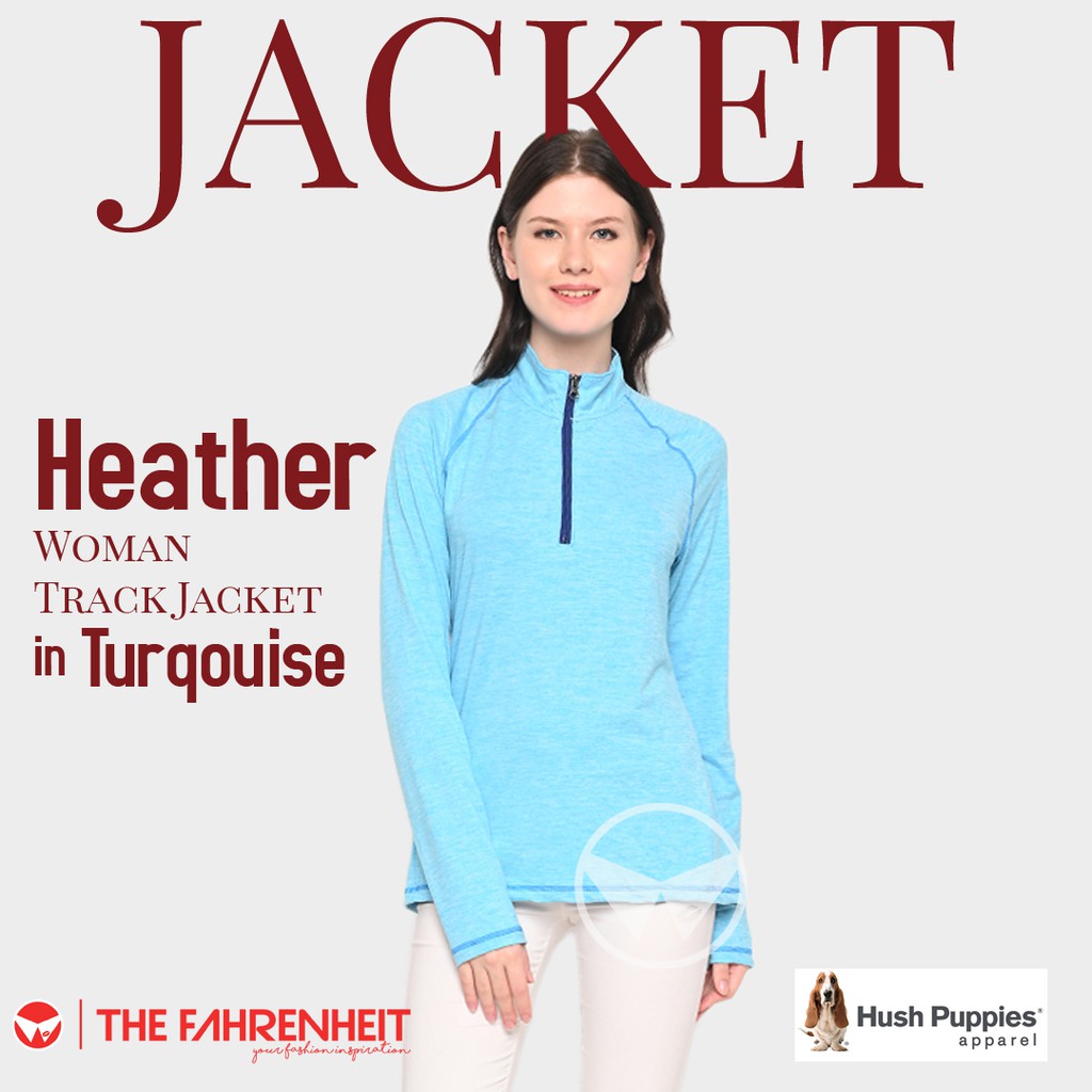The-Fahrenheit Heather Hush Puppies Woman Track Jacket - Tourqouise