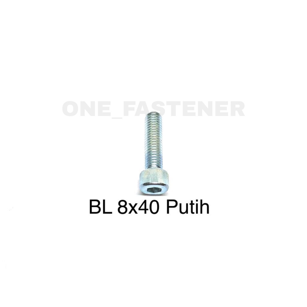 Baut L M8x40 Putih L6 8mm 4cm 8x40 hex socket Heads cap screw 12