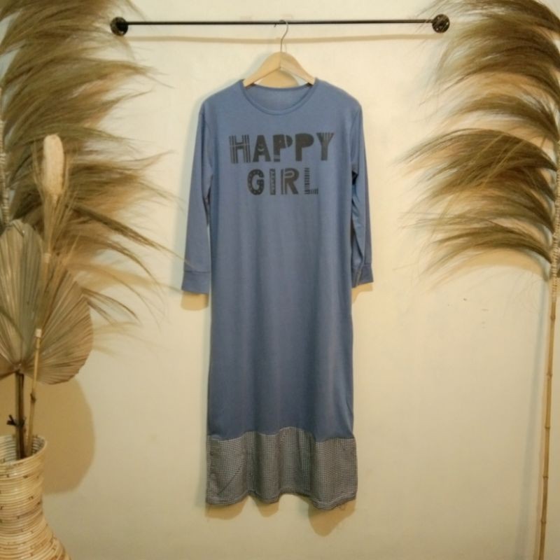 Gamis Kaos Happy Girl | Gamis hits remaja