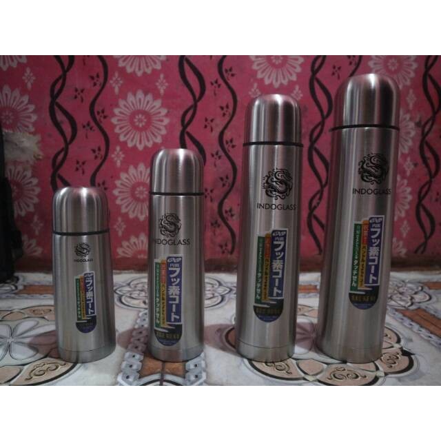 Termos Kapsul Stainless IndoGlass + Sarung 500, 750, 1000 ml