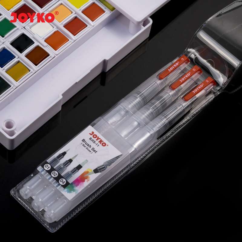 

Joyko Water Brush Kuas Watercolor BRS-11 SET 3 pcs WaterBrush Murah [INSHOP]