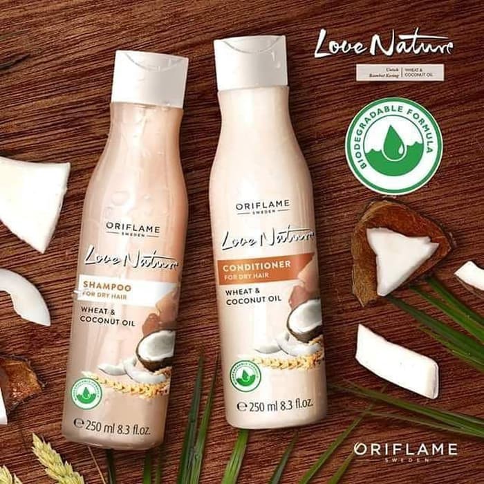 ORIFLAME-Love Nature Shampoo for Dry Hair Wheat & Coconut Oil