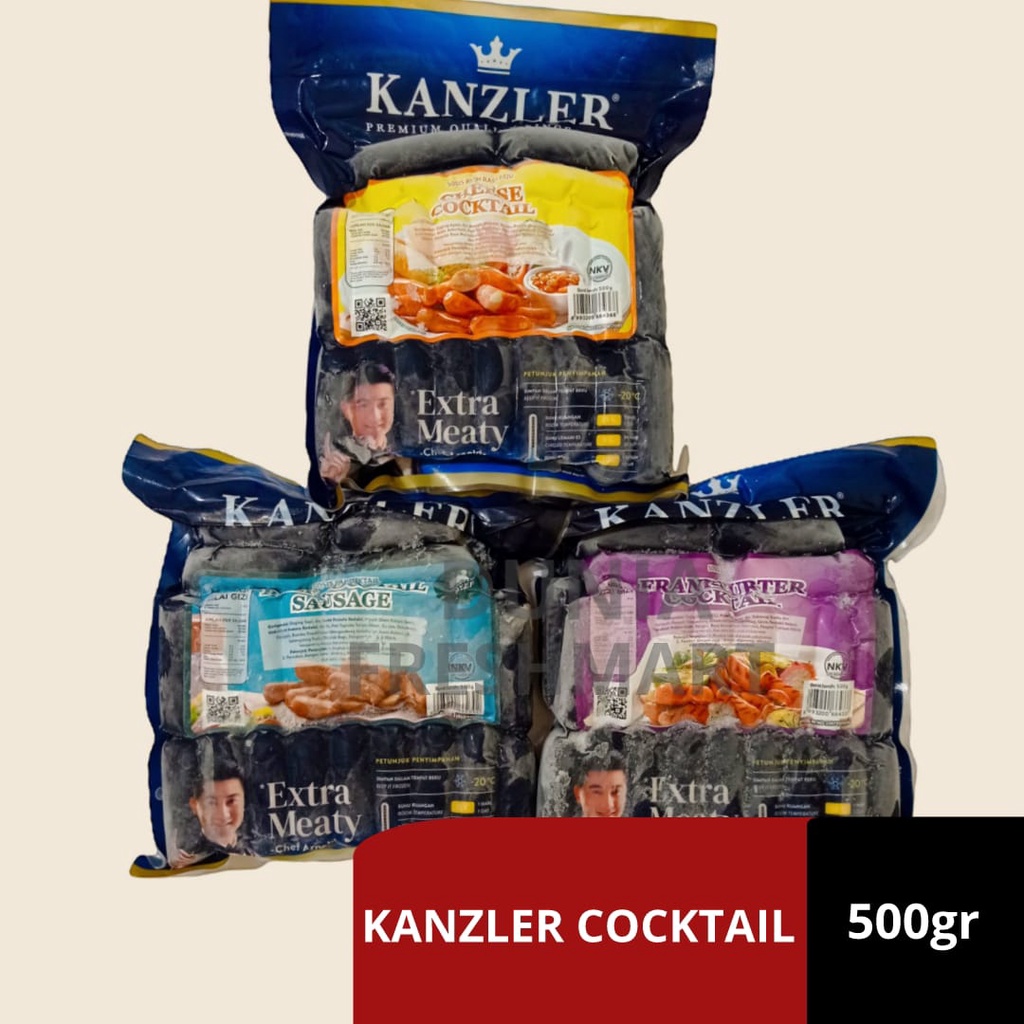 

KANZLER COCKTAIL 500GRAM BEEF/CHEESE/FRANKFURTER COCKTAIL SOSIS AYAM SAPI DAN KEJU KANZLER