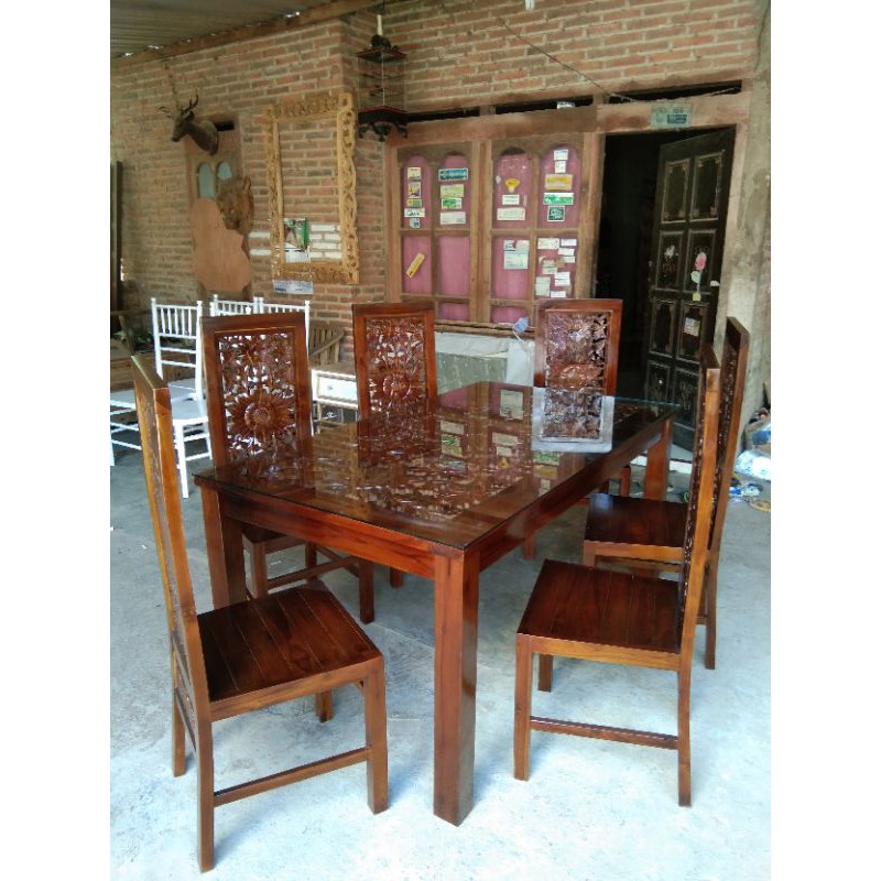 meja makan/meja makan ukir jepara