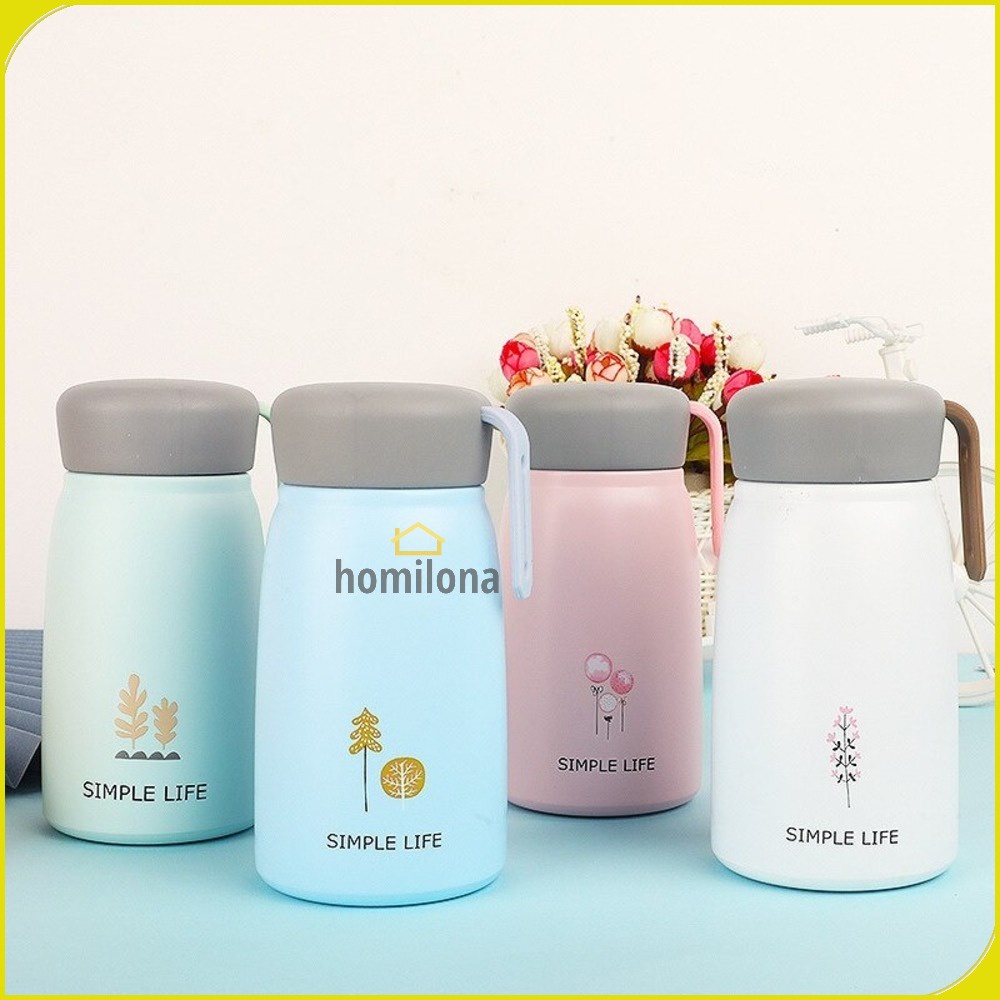 Botol Minum Thermos Anak Lucu Stainless BPA Free 380ML - MEIKE XJX-1304 - White Blue