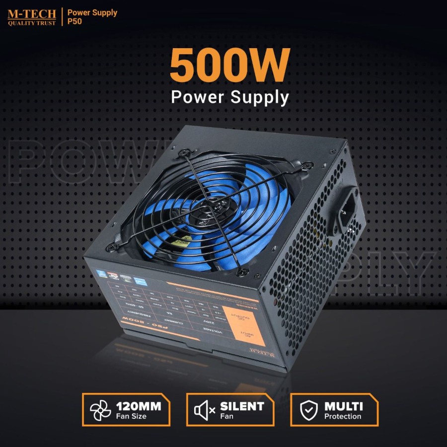 Power Supply 500watt M-Tech P50 - PSU 500W ATX