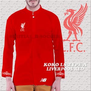 Baju Koko Bola Type A (Ls) Liverpool Red |Koko Bola LFC | Baju Muslim