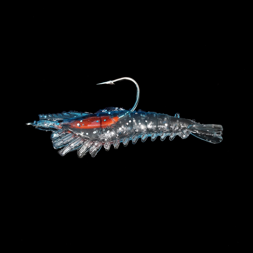 Shengyao 1Pcs Softworm Udang Umpan Pancing 6cm 3g Luminous Shrimp Fishing Lure Ikan Bass Wobbler Kail Memancing Tackle