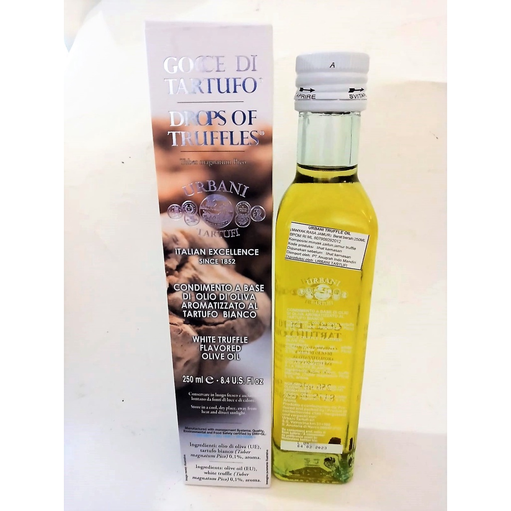 

URBANI WHITE TRUFFLE FLAVOURED OLIVE OIL 250 GR / MINYAK ZAITUN PUTIH RASA JAMUR