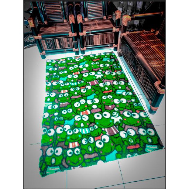 Karpet Bulu Rasfur  Karakter Motif Keropi 100x150x3cm Murah