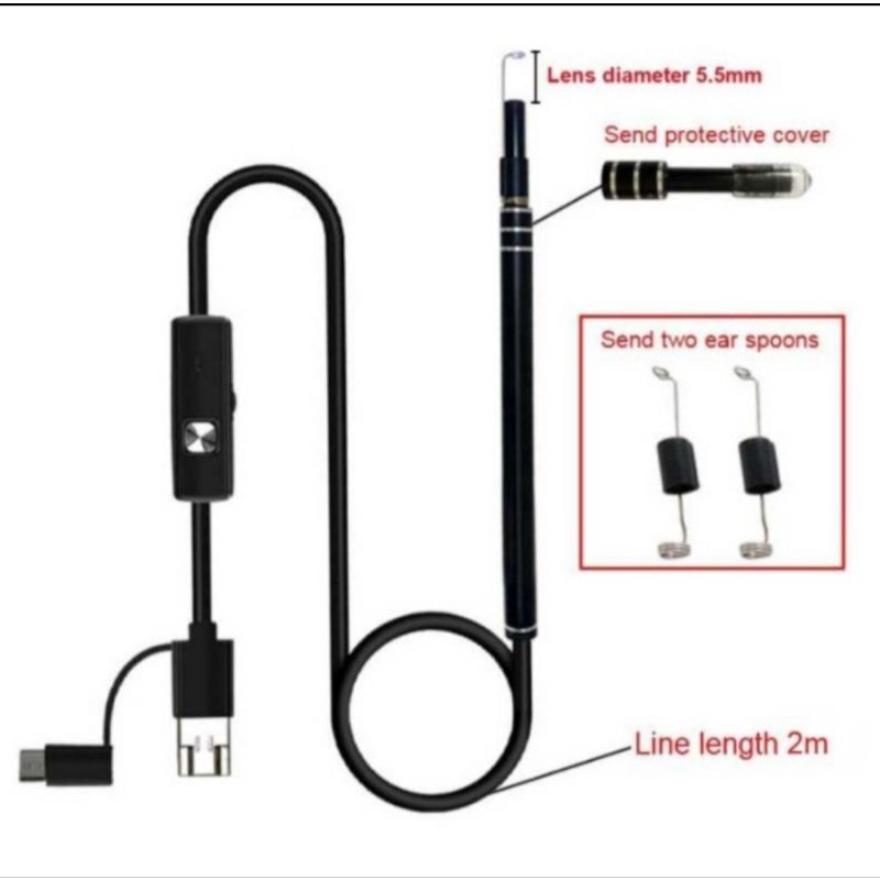 Korek kuping  pembersih telinga Visual earwax clean tool endoscope kamera 3 in 1 waterproof