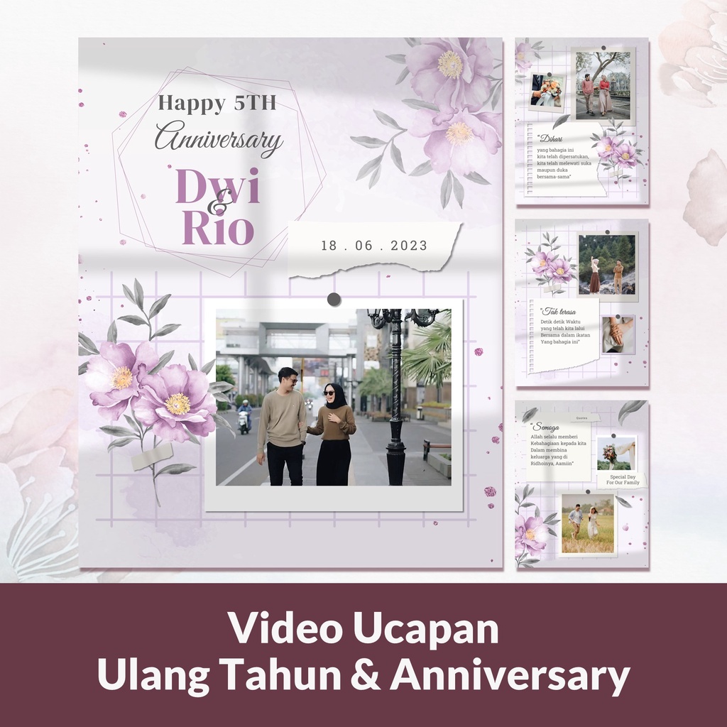 Video Ucapan Anniversary atau Ulang Tahun Premium Kekinian Template 07