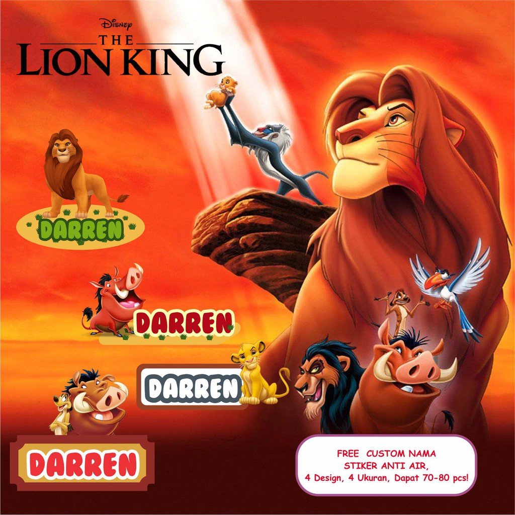 

STICKER NAMA LION KING / STIKER BUKU LION KING / STIKER LABEL CUSTOM