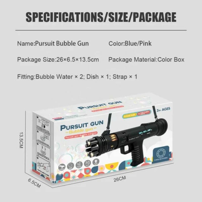 Mainan Anak Bubble Gun Tembakan Pistol Gelembung Busa Gatling Electric