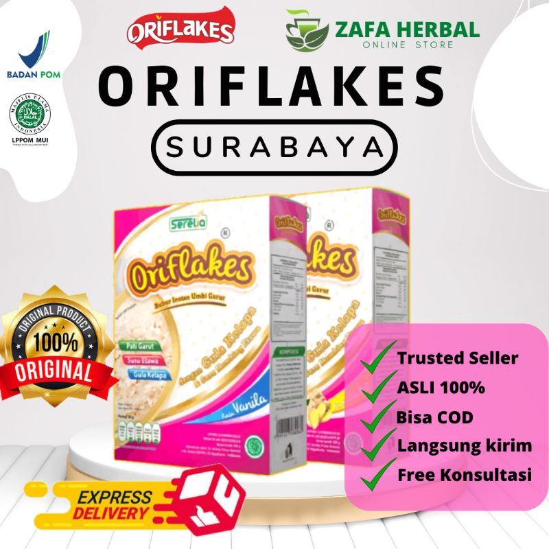 

ORIFLAKES GASTRO Sereal Umbi Garut Solusi Asam Lambung Maag/Gerd isi 350 gram non sachet