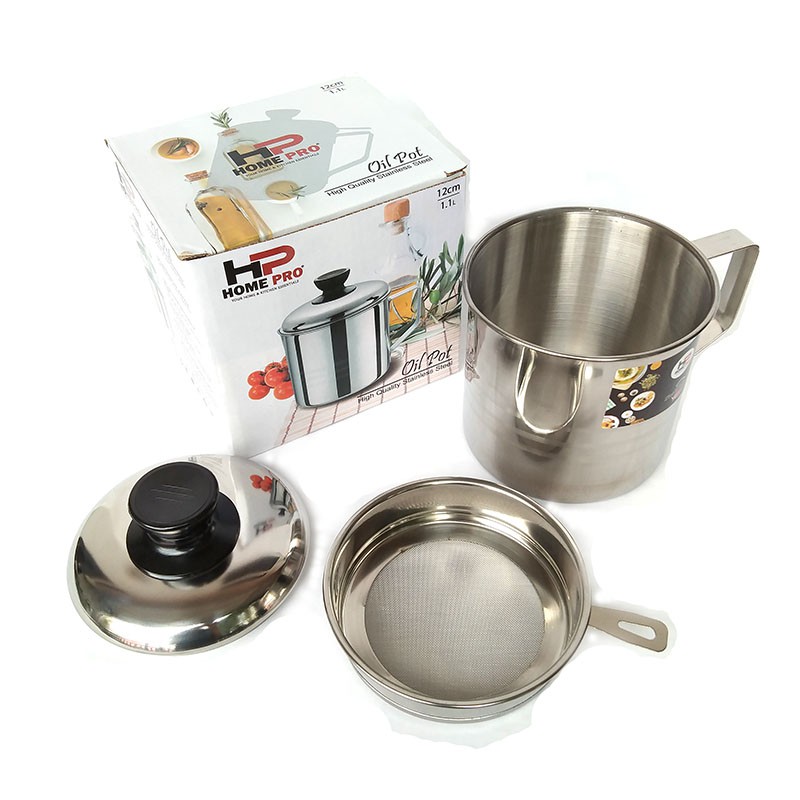 [BISA COD] PROMO Oil Pot Stainless Tempat Penyimpan Minyak Dengan Saringan MURAH