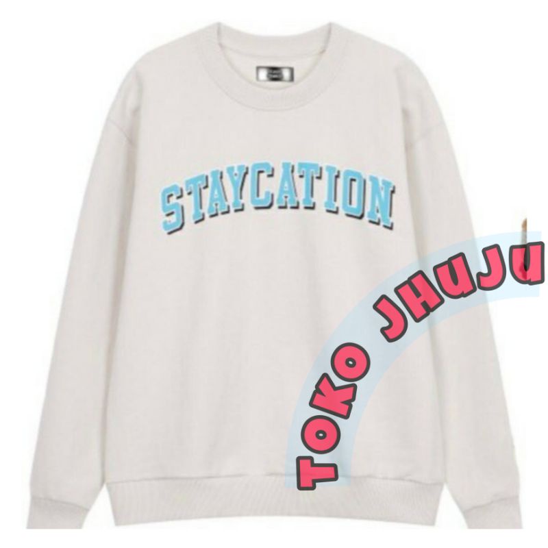 Basic Sweater BTS Suga style Staycation Print DTF