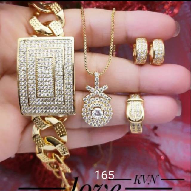 perhiasan set xuping lapis emas