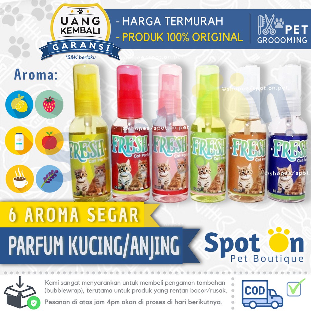 Fresh Parfum Kucing &amp; Anjing 60 ml | Fresh Parfume Pewangi Anjing Kucing Kelinci Hewan