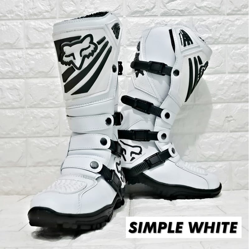 Sepatu Trail Cross Boot safety For Adventure sepatu touring  gunung SIMPLE WHITE