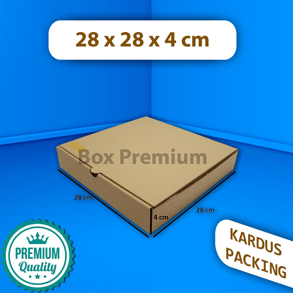 

{ISI 5 pcs} Kardus Dus Box Kemasan Pizza Makanan Kue Pakaian Donat 28x28x4cm Polos