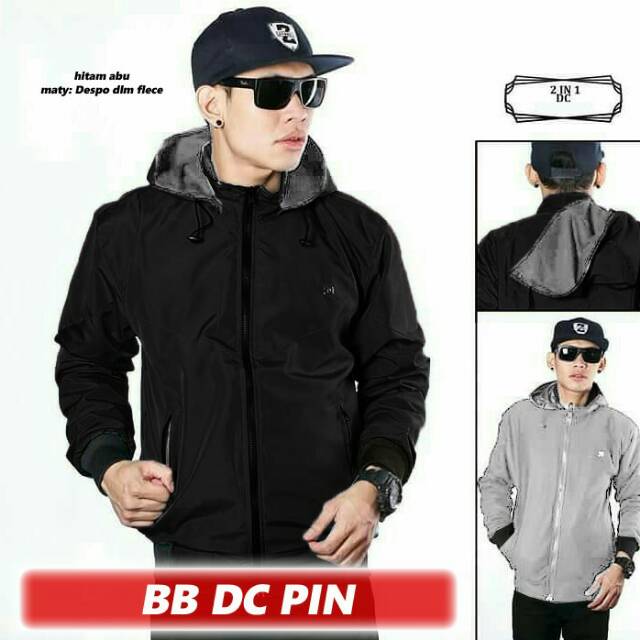 Jaket bolak balik / jaket dc / jaket pria / jaket simple / jaket bb dc pin / jaket murah / hodie