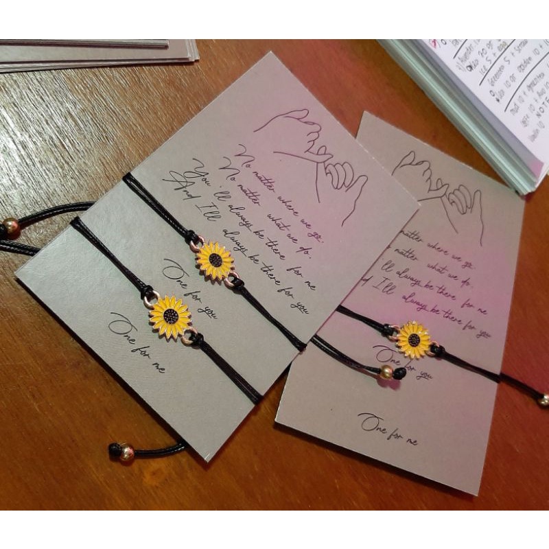 ACC001 2pcs / Sepasang Gelang Tangan Bunga Matahari Vintage