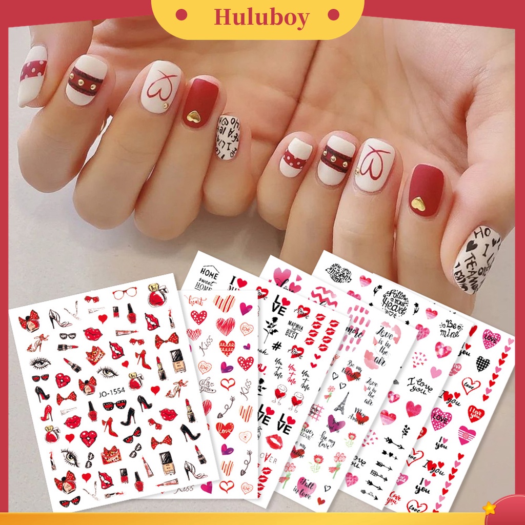 Huluboy Huluboy♡ Stiker Kuku 3D Motif Bunga Untuk Wanita