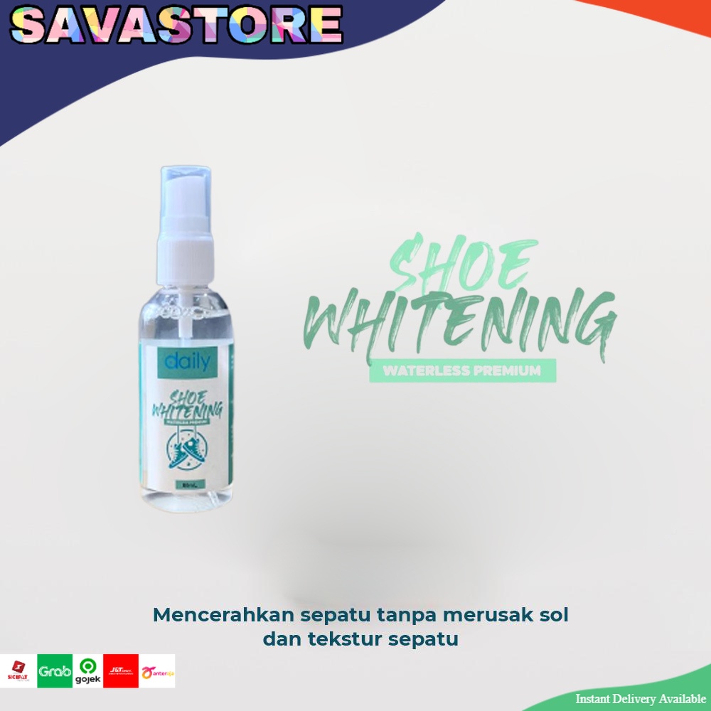 DAILY SHOE WHITENING WATERLESS 60ML SPRAY PEMUTIH SEPATU DAN  SNEAKERS