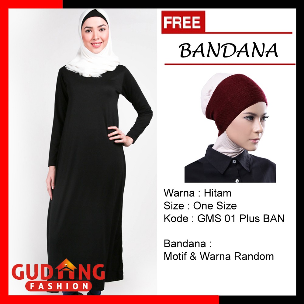 Baju Gamis Murah Muslimah Terbaru Plus Free Bandana (COMB)