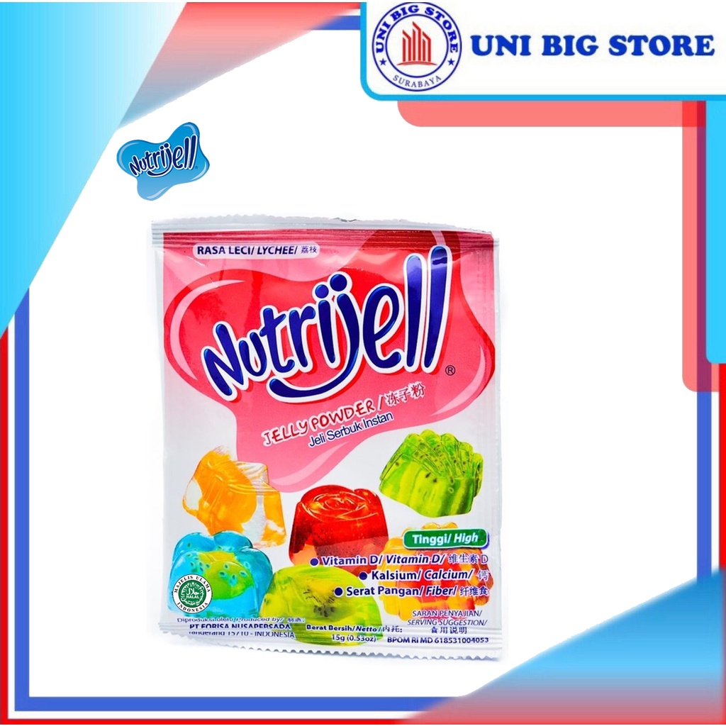 

Nutrijell Jelly Powder Lychee 15 gr Leci Jelli Agar Jeli