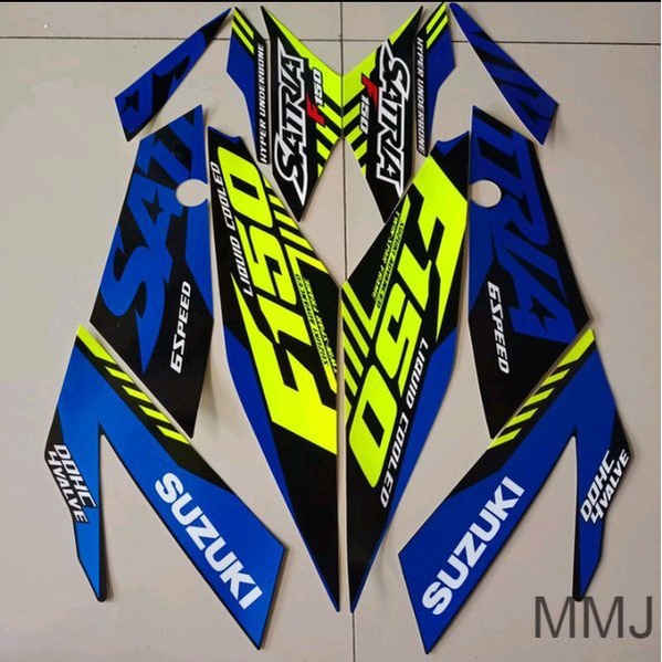Sticker striping suzuki satria fu f 150 led 2021 injeksi biru