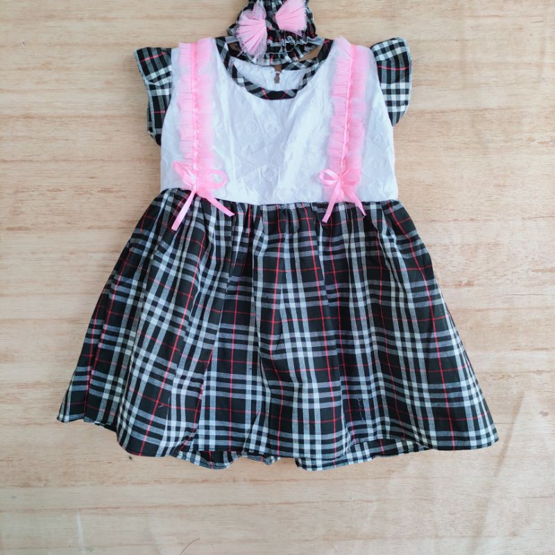 Dress Anak 2 3 tahun kotak lucu gaun anak cewek motif kotak ( dress kotako )