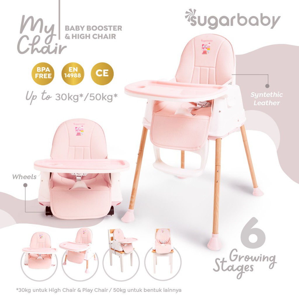FREE BUBLEWARP Sugar Baby High Chair (Baby Booster &amp; High Chair) : 6 Growing Stages