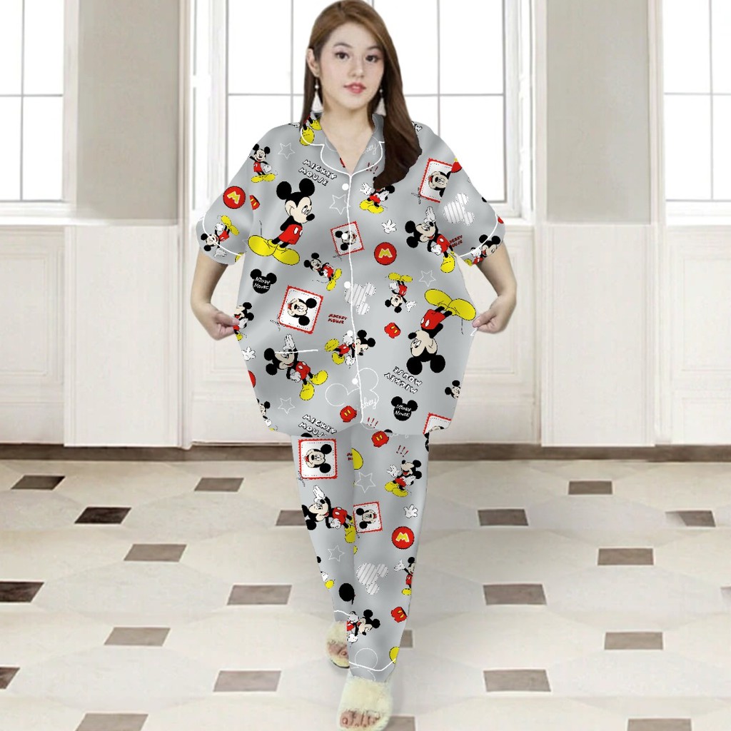 ISANNY PIYAMA SET SIZE.XXL/PIYAMA CP JUMBO KARAKTER/PIYAMA MURAH/PAKAIAN WANITA/REAL PICT-MIKEY MANIA ABU