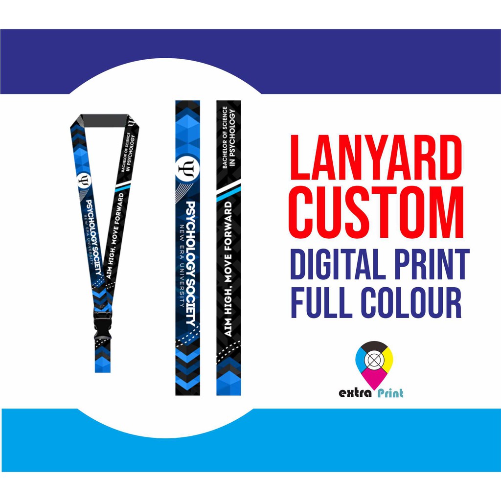 

LANYARD CUSTOM DIGITAL PRINT 2 Sisi Tali / Gantungan / Tali ID CARD
