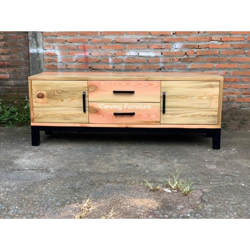 bufet tv laci jati belanda meja tv minimalis nakas jati