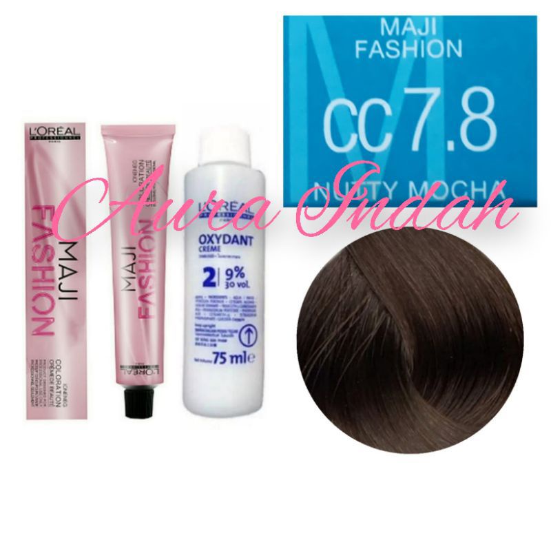 LOREAL MAJIFASHION NO. 7.8 NUTTY MOCHA & OXYDANT 75ML