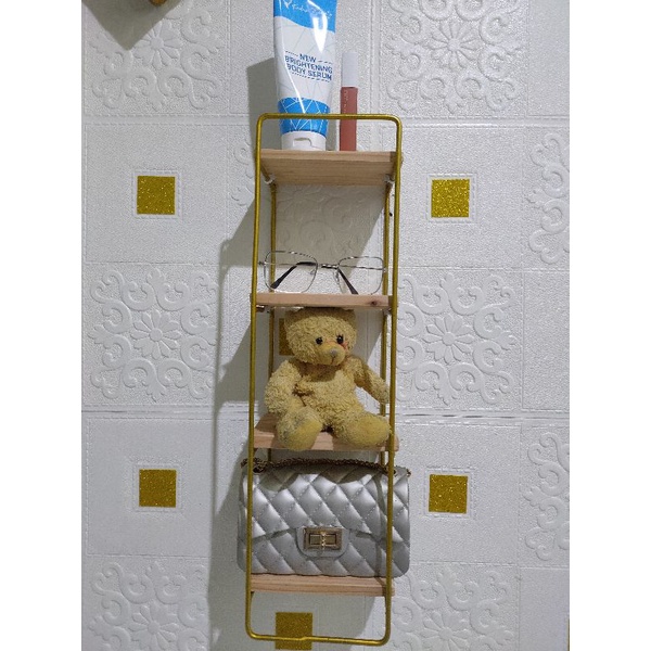 Rak Dinding Minimalis Vintage Ambalan 4 Susun - Dekorasi Dinding-4