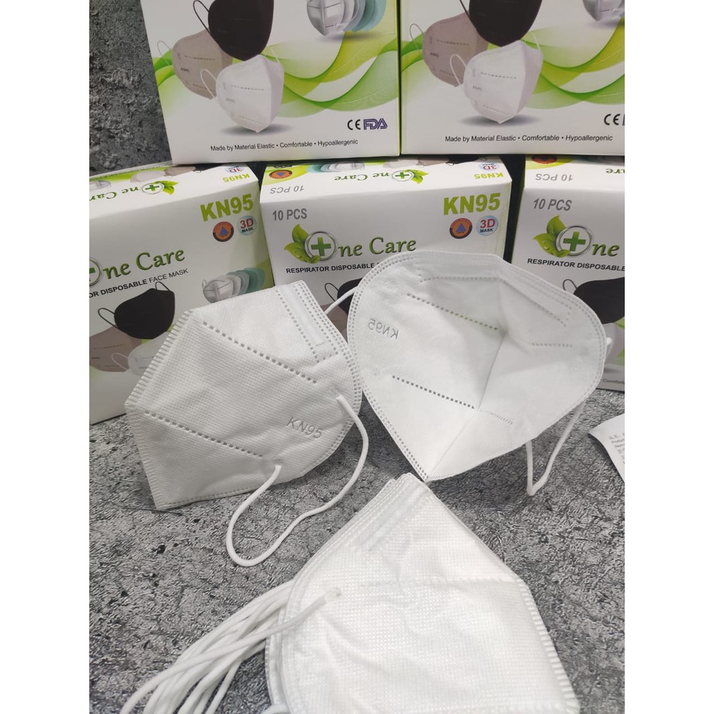 PER 1 BOX 10 PC - MASKER KN95 MURAH NECARE NE CARE KAWAT DALAM &amp; LUAR  - WHITE