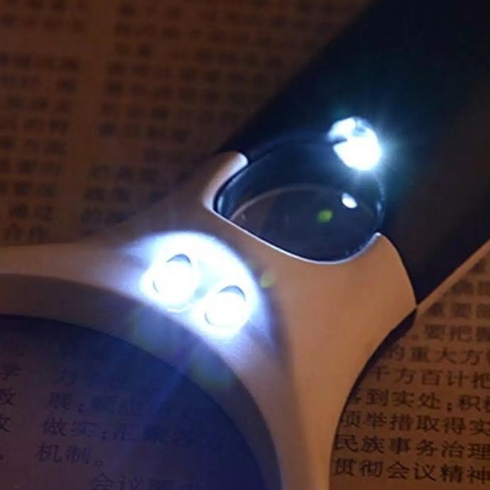 

(FC) READY Lensa Kaca Pembesar 45X Dengan Lampu 3 LED Untuk Membaca