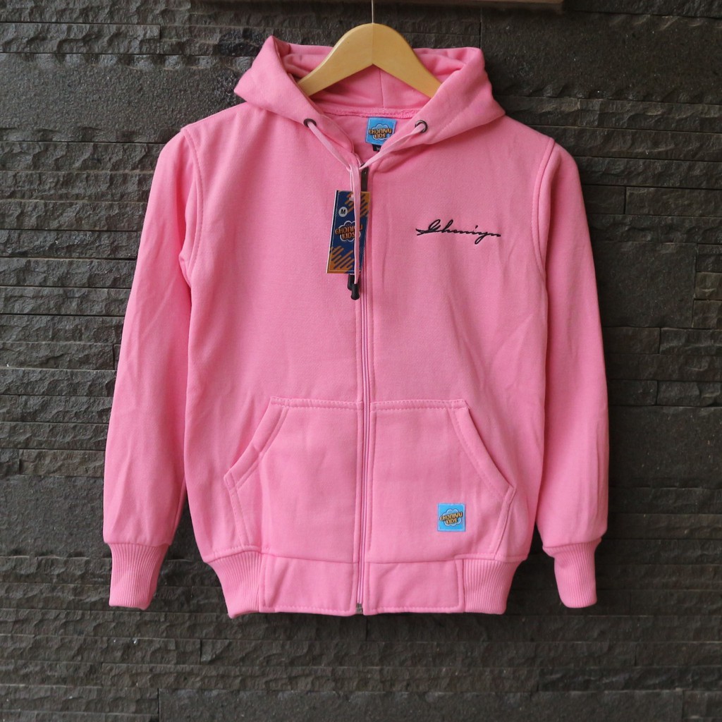Jaket Sweater Anak Ghoniyu Kids Logo Bordir Zipper Hoodie Anak Laki-laki Perempuan