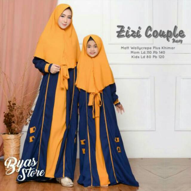 Baju Couple Ibu dan Anak Wanita Terbaru Zizi Couple Syari