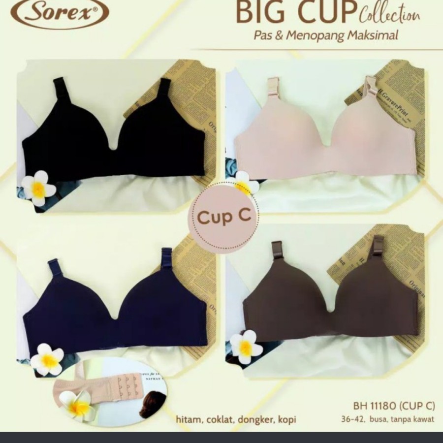 bh bra big cup sorex 11180 cup C 100% tanpa kawat